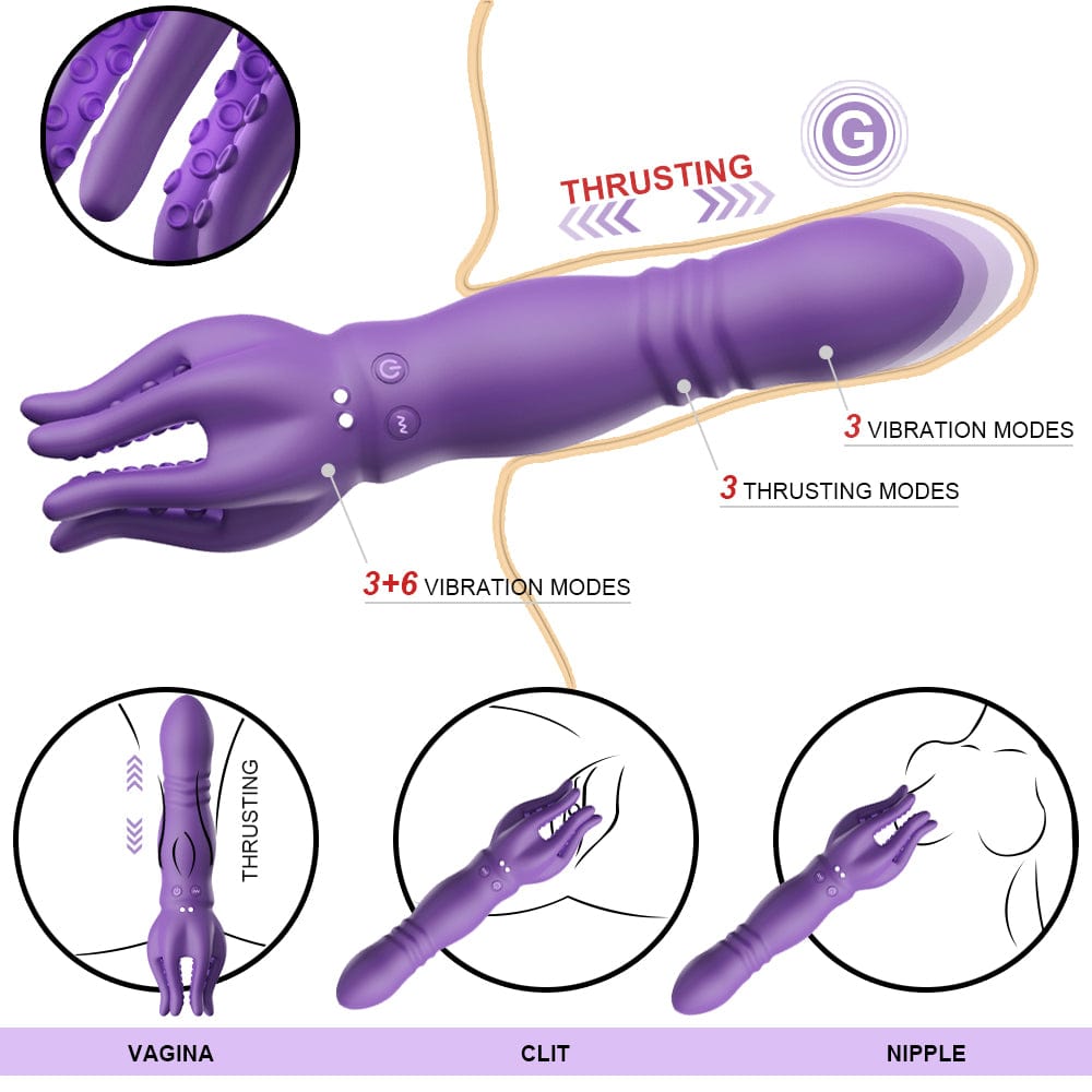 Male Masturbator Penis Vibrator Sex Toy 10 Vibration 3 Thrusting Modes 360°Training Wrapped