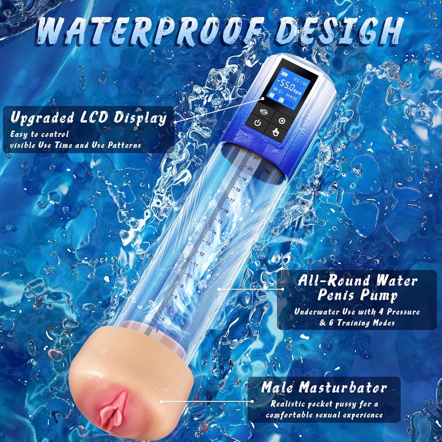 4 In 1 Penis Enlargement Extend Pump Masturbator With Mini Pocket Pussy