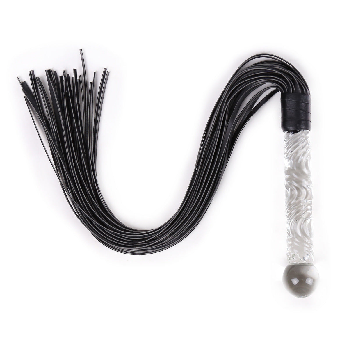 Silicone Sexy Crystal Glass Whip Toy