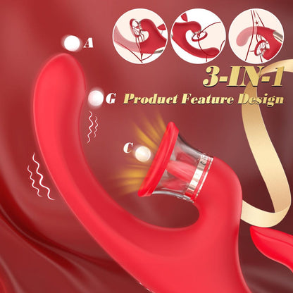 Sandra Tongue Licking Vacuum Suction Clitoral G-spot Vibrator