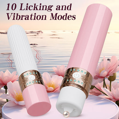 Lipstick Tongue Licking Clitoral G Spot Vibrator