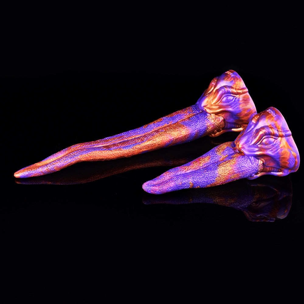 Extra Long Platinum Silicone Simulation Tongue Alien Demon Tongue Licking Masturbation Penis Men and Women Flirting Anal Plug