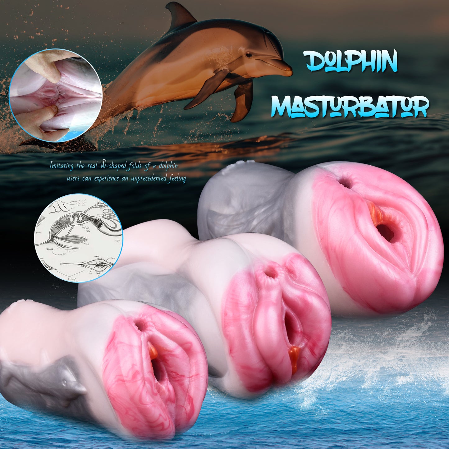 Dolphin name device animal simulation yin anal male masturbation aircraft cup special-shaped silicone inverted mold