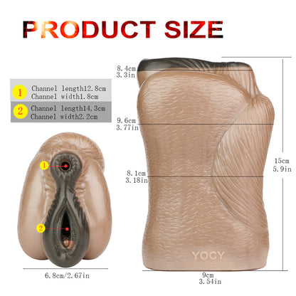 New brown horse simulated vagina and anus masturbation mold, male penis training air cup