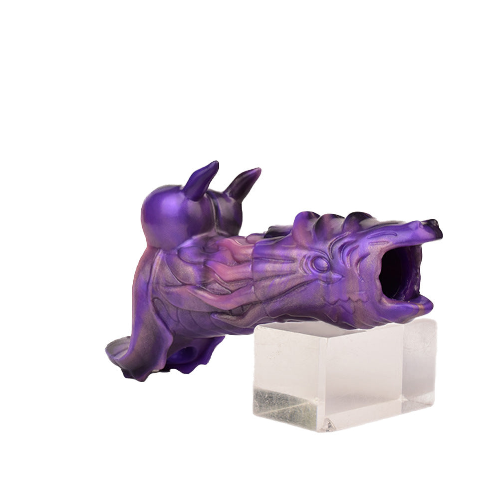 Dragon penis set, male masturbation artifact, dual-purpose thickening and delayed wolf tooth set, hand punching, jerking, soft