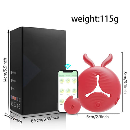 Rabbit Vibrating Nipple Clamps BDSM Toy with APP & Remote Control