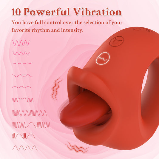 Red Cufflinks Honey Tongue Women's Vibrating Tongue Licking Masturbation Device