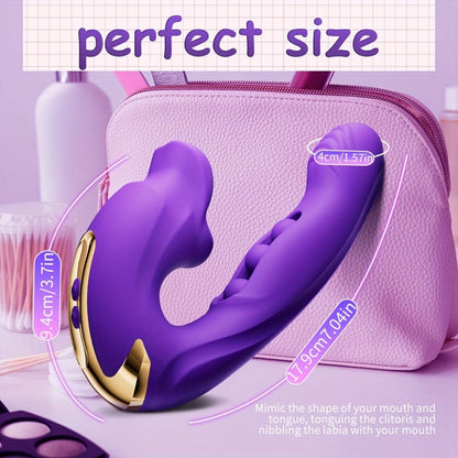 Rose Muncher Clitoris Biting Rolling Ball G Spot Vibrator