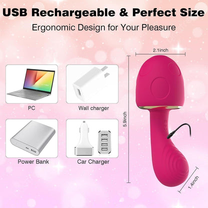 Mushroom - shaped Sonic Sucking Heating Clitoral G-spot Vibrator