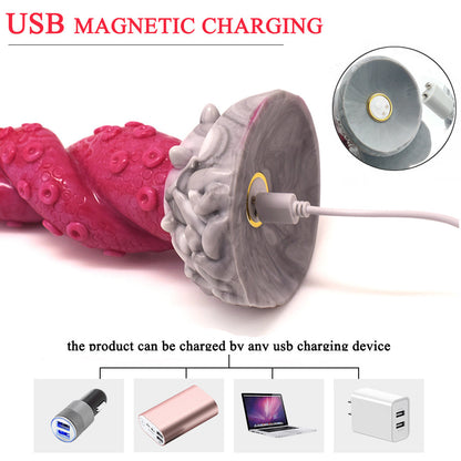 Electric masturbator massage anal plug dual-purpose silicone penis vibrator tentacle octopus foot