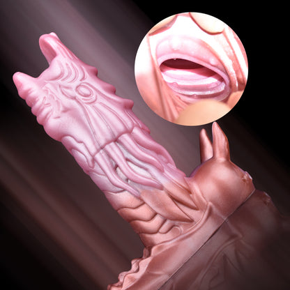 Dragon penis set, male masturbation artifact, dual-purpose thickening and delayed wolf tooth set, hand punching, jerking, soft
