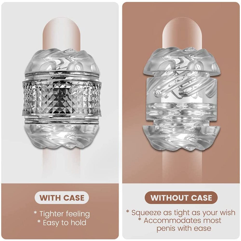 Open Ended Manual Suction Blowjob Penis Stroker with Case