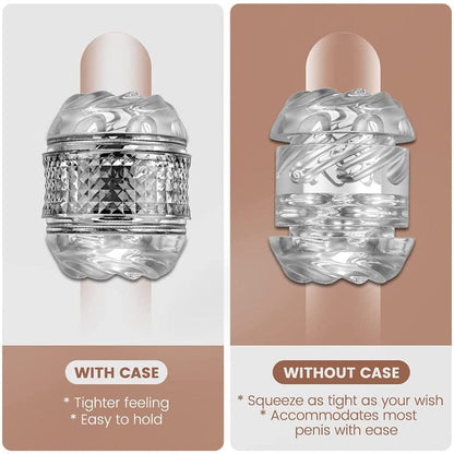 Open Ended Manual Suction Blowjob Penis Stroker with Case