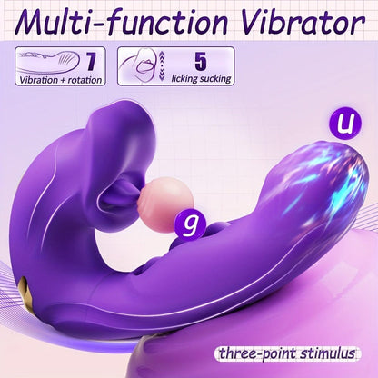 Rose Muncher Clitoris Biting Rolling Ball G Spot Vibrator