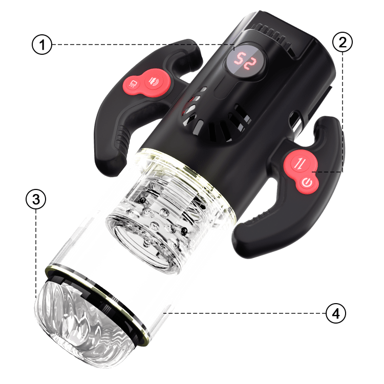 Titanium Warrior Pro Sucking Rotating Thrusting Male Masturbator