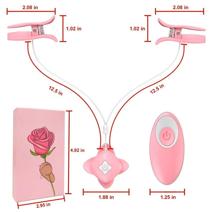 Vibrating Nipple Clamps SM Nipple Stimulation With Remote Control