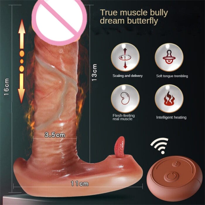 Thrusting Dildo Vibrator Realistic Wearable Clit G-Spot Massager