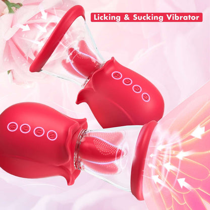 3 in 1 Sucking &Licking Rose Vibrators