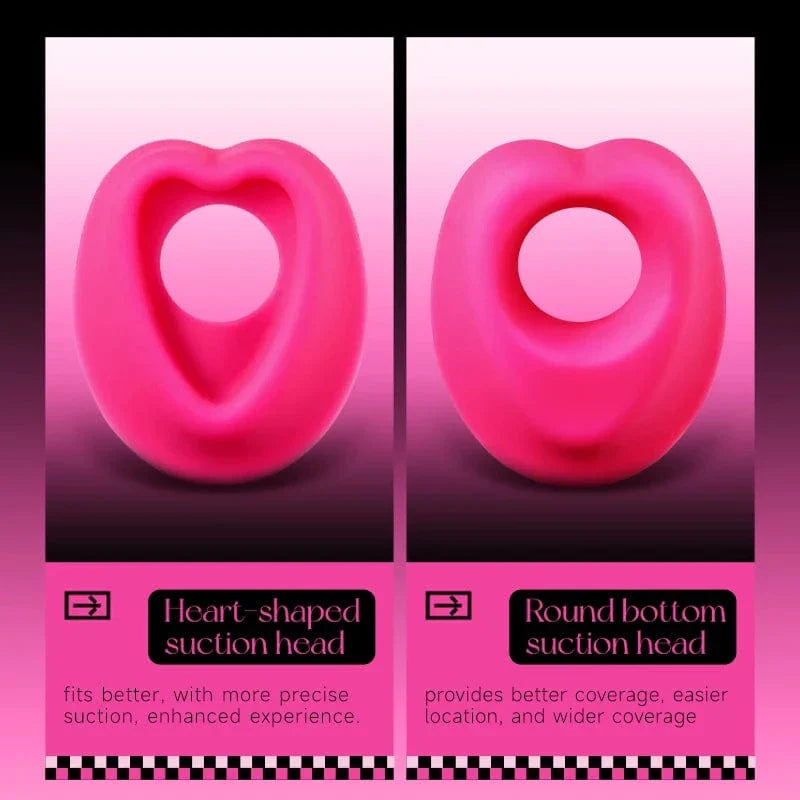 Lockink Pink Love-shaped Wearable Clitoral Suction Vibrator With Remote Control