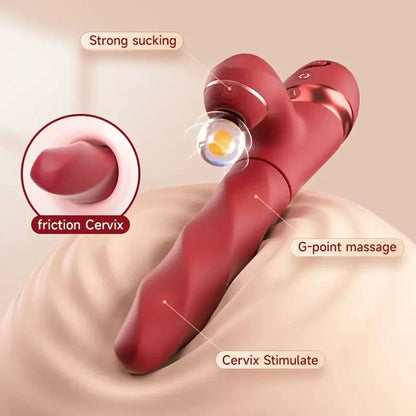 Auto Drilling Rotation G Spot Clitoris Suction Vibrator