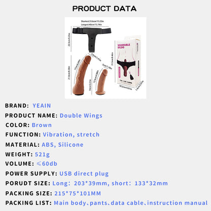 Wearable Double-headed Thrusting Dildo Vibrator For LGBT