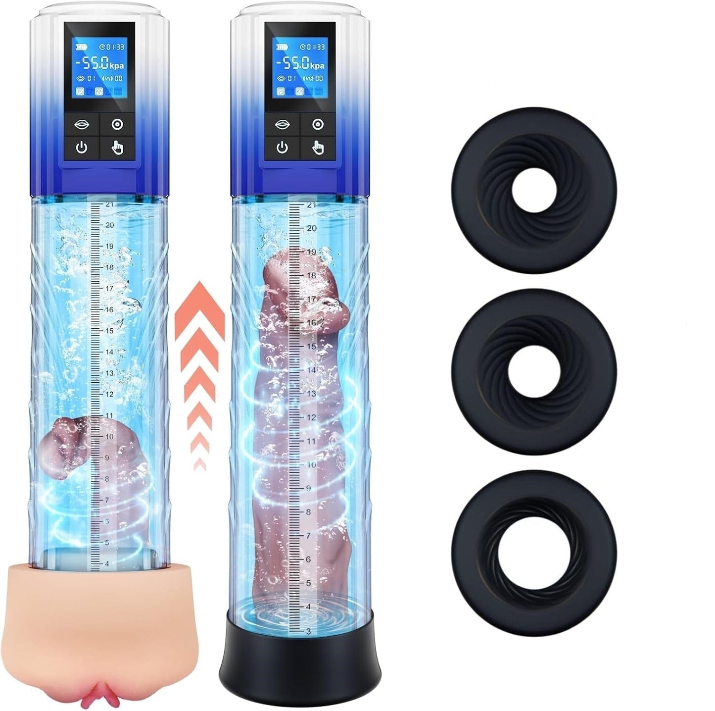 4 In 1 Penis Enlargement Extend Pump Masturbator With Mini Pocket Pussy