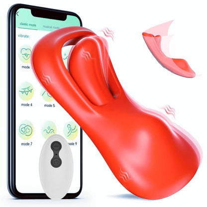 Tongue Wearable Clitoral Stimulation Vibrator with Remote & APP Control