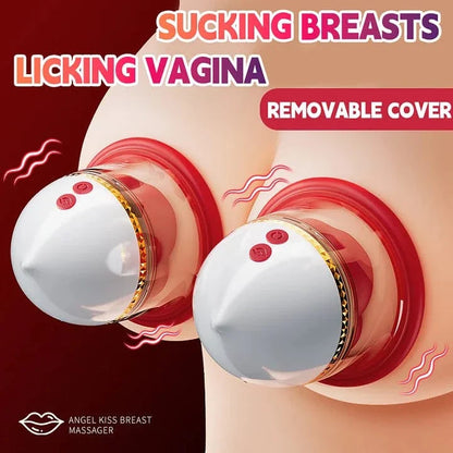 Angel Kiss Mouth Biting Vacuum Suction Breast Massager