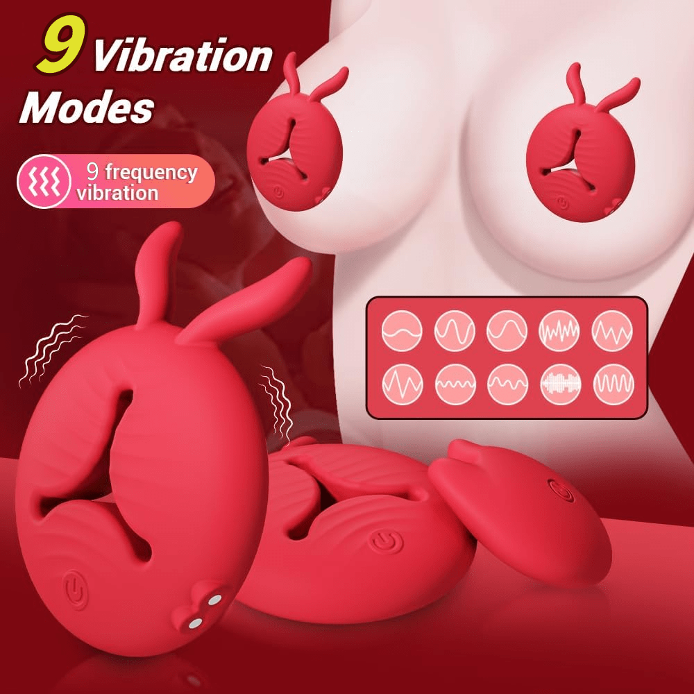 Rabbit Vibrating Nipple Clamps BDSM Toy with APP & Remote Control