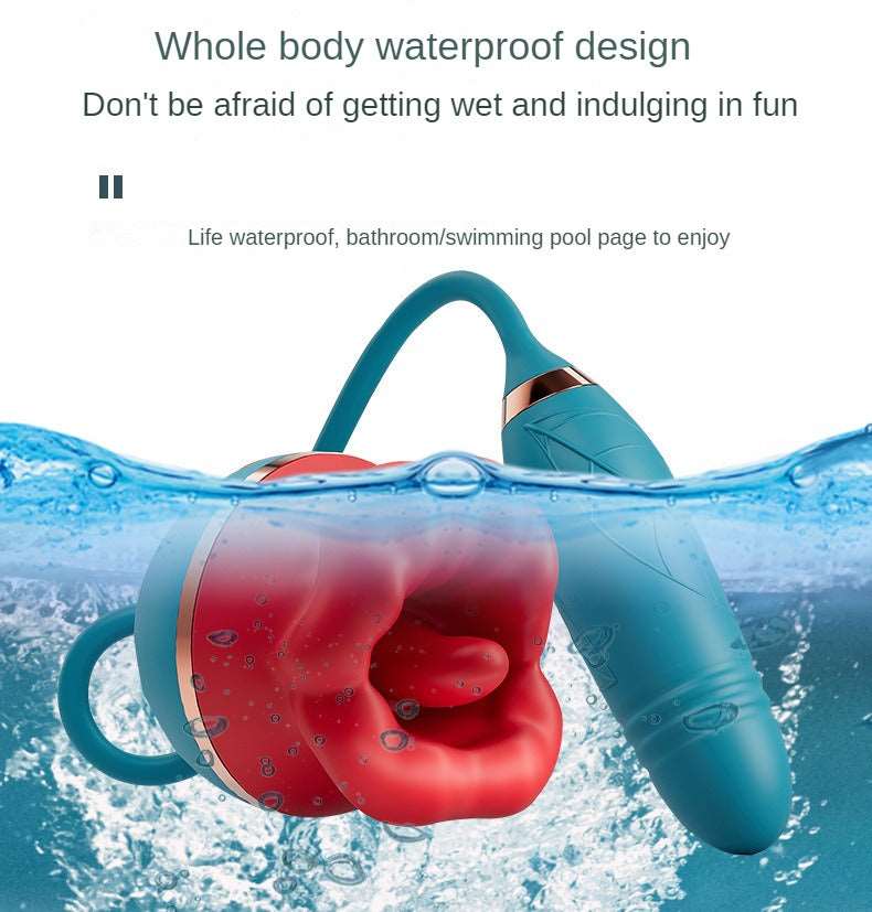 3 In1 Big Mouth Sucking Tongue Licking Vibrator & Thrusting Bullet Vibrator