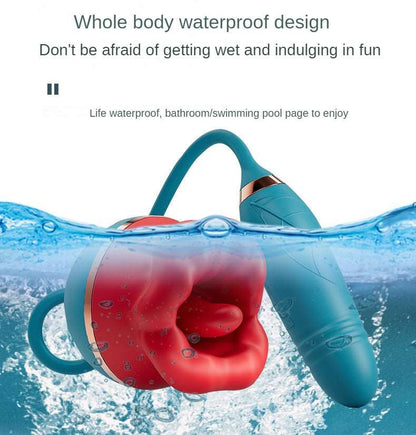 3 In1 Big Mouth Sucking Tongue Licking Vibrator & Thrusting Bullet Vibrator