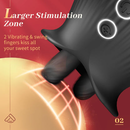 Rose Romeo - 3in1 Rose Sex Toy with 2 Suction Cups, Adult Toys Female Clitoral Nipple Vibrators with 10 Licking Sucking Vibrating