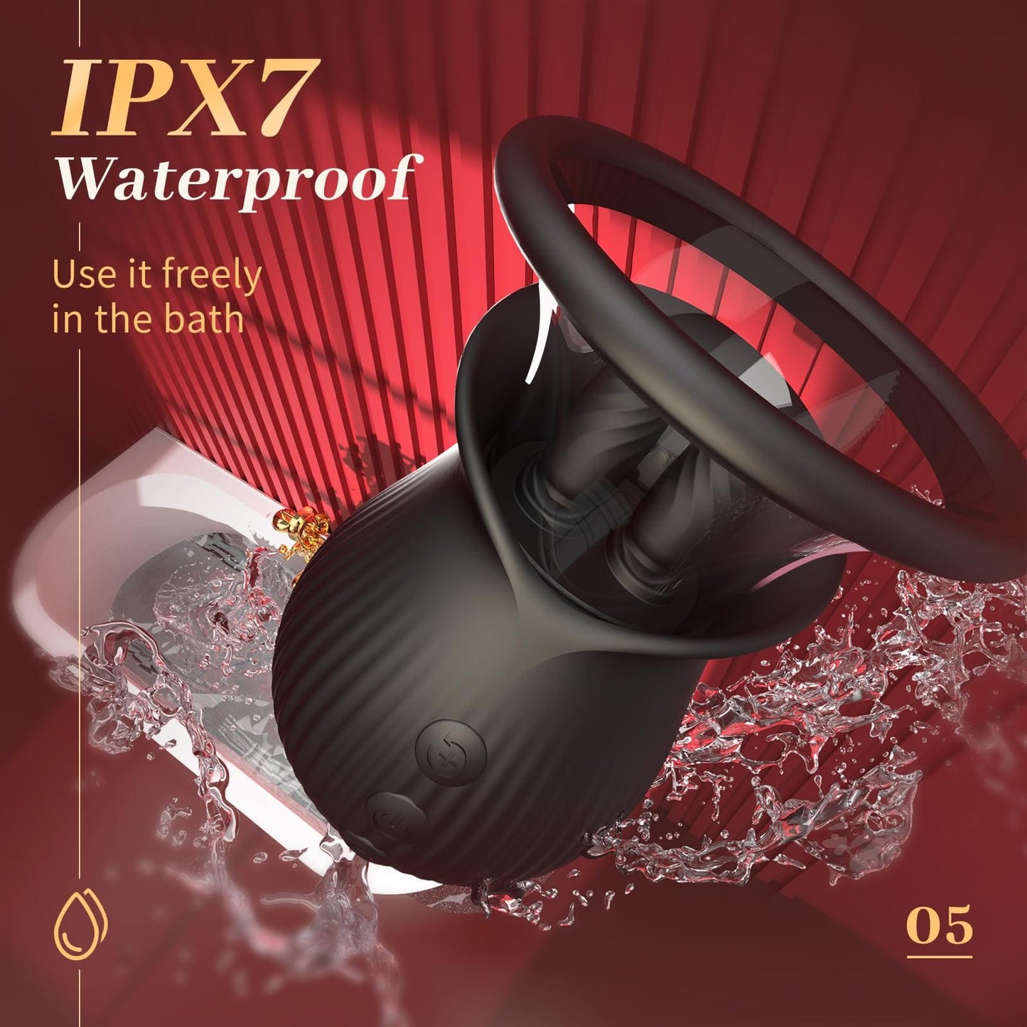 Rose Romeo - 3in1 Rose Sex Toy with 2 Suction Cups, Adult Toys Female Clitoral Nipple Vibrators with 10 Licking Sucking Vibrating