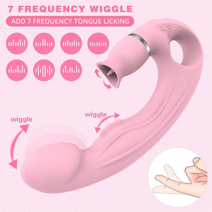 Tongue Licking G Spot Stimulating Dildo Vibrator