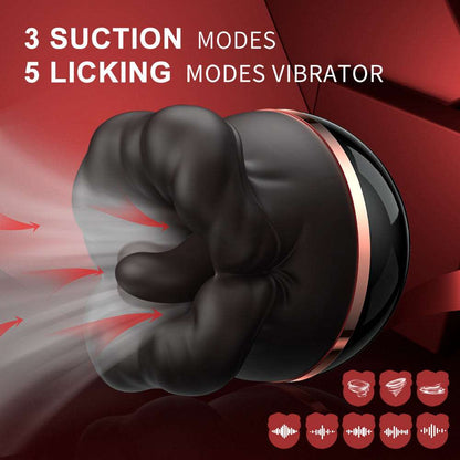 Big-Mouth Tongue Sucking Female Masturbator Massager Rechargeable Vibrator
