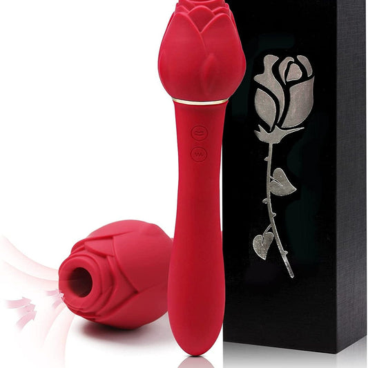 Rose Sucking G Spot Vibrator Clit Sucker Nipple Toy