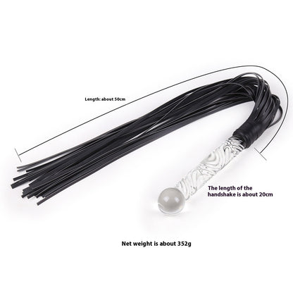 Silicone Sexy Crystal Glass Whip Toy