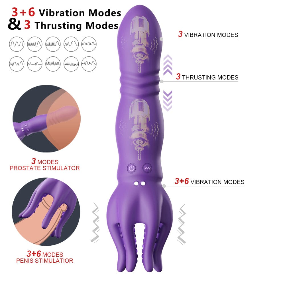 Male Masturbator Penis Vibrator Sex Toy 10 Vibration 3 Thrusting Modes 360°Training Wrapped