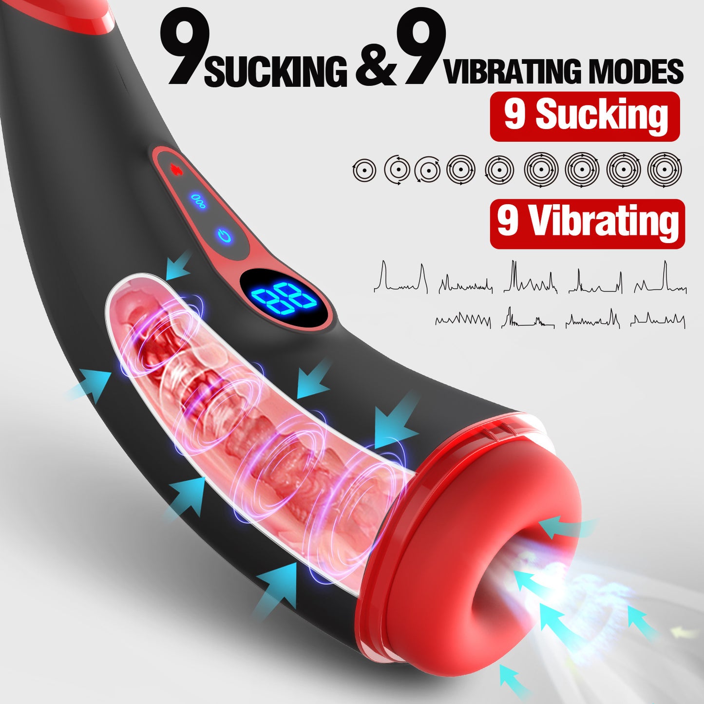 Men's Automatic Piston Telescopic Mouth Sucking Heating Electric Massager