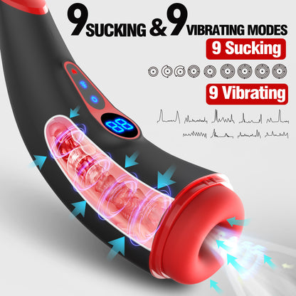 Men's Automatic Piston Telescopic Mouth Sucking Heating Electric Massager