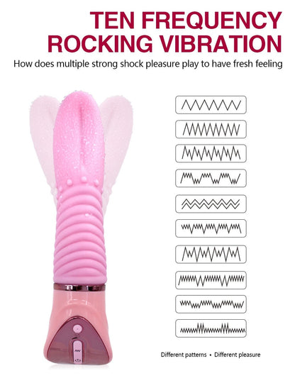 10 Speed Tongue Vibrator Female Masturbation G-spot Multifunction