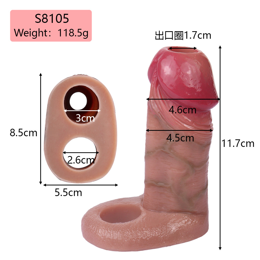 Male simulated penis hollow penis cover bold and lengthened