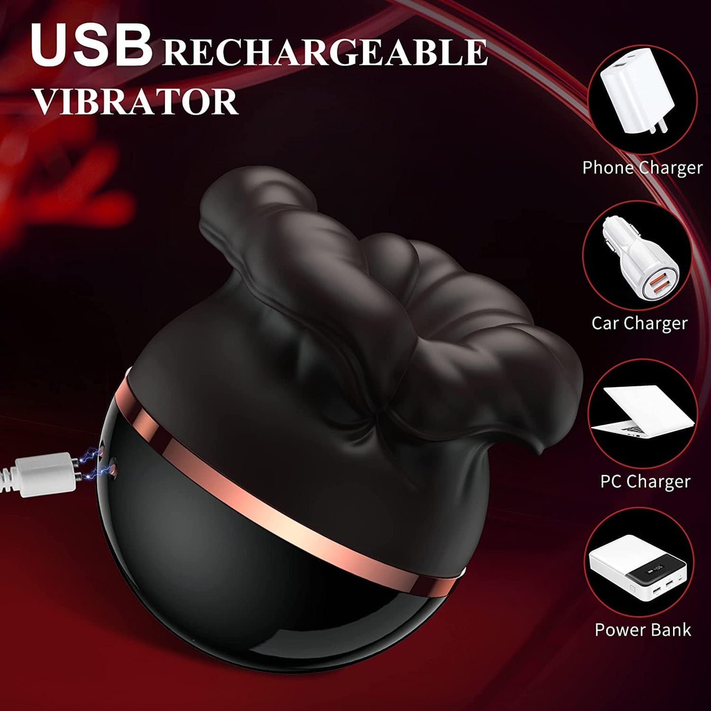 Big-Mouth Tongue Sucking Female Masturbator Massager Rechargeable Vibrator