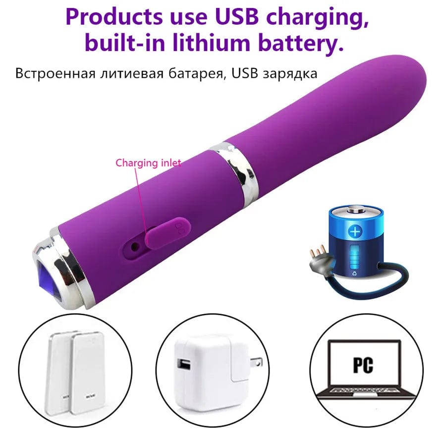 10 Speed Pen-shaped G-spot Vibrating Dildo Magic Massager